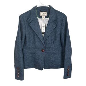 L.L. Bean Camden Wool Blazer Jacket | 14P | True Navy | NWT $149